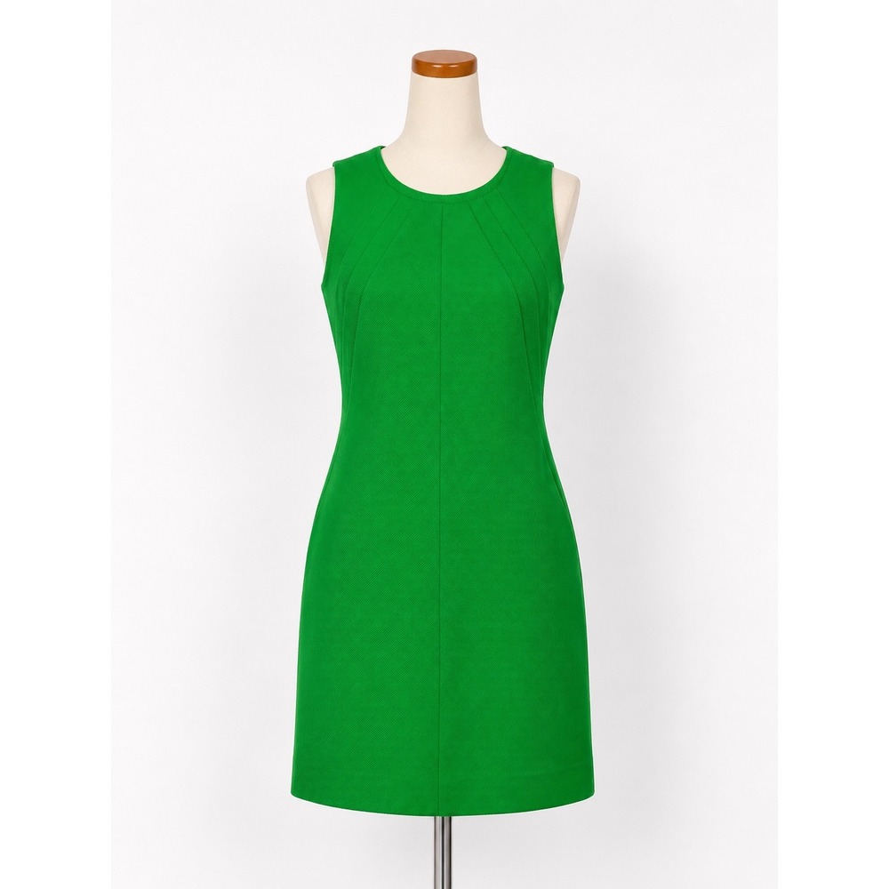 Diane von Furstenberg Carpreena‎ Green Twill Silk Lined Mini Shift Dress 10